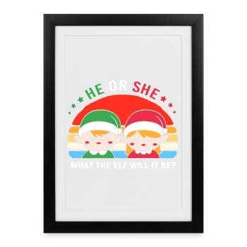 Grossesse Naissance Pain d’épices Noël - Affiche encadrée (27 × 37 cm) - noir - Devant