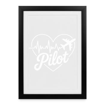 Conception pilote des battements de cœur - Affiche encadrée (27 × 37 cm) - noir - Devant