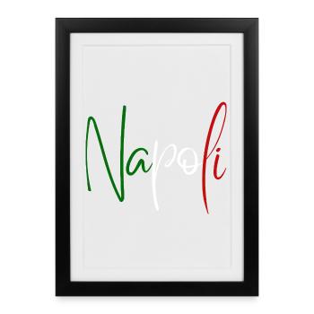J’adore Naples, un design minimaliste élégant - Affiche encadrée (27 × 37 cm) - noir - Devant
