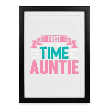 Première fois tante bientôt tante - Affiche encadrée (27 × 37 cm) - noir - Devant