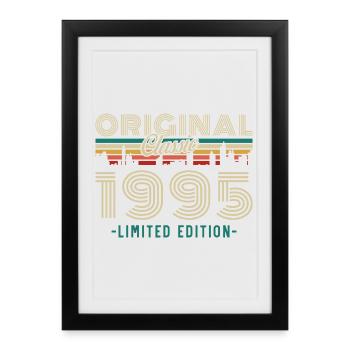 Original 1995 Vintage Retro Birthday Gift - Framed poster (27 × 37 cm) - black - Front