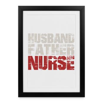 Husband Father Nurse Father's Day - Framed poster (27 × 37 cm) - black - Front