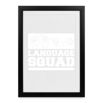 Interprète en langue des signes ASL - Affiche encadrée (27 × 37 cm) - noir - Devant