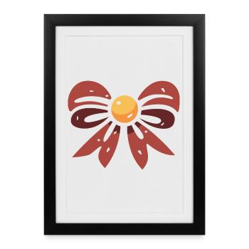 Dessin animé Noël noeud illustration - Affiche encadrée (27 × 37 cm) - noir - Devant