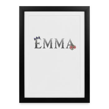 Emma Royale Rose - Affiche encadrée (27 × 37 cm) - noir - Devant