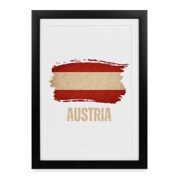 Austrian grunge flag, Austrian pride - Framed poster (27 × 37 cm) - black - Front