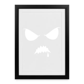 Effrayant Halloween Silhouette Ombre Sinistre - Affiche encadrée (27 × 37 cm) - noir - Devant