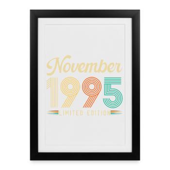 November 1995 Retro Vintage Birthday Gift - Framed poster (27 × 37 cm) - black - Front