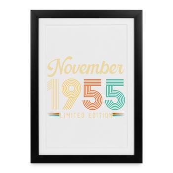 November 1955 Vintage Birthday Retro Gift - Framed poster (27 × 37 cm) - black - Front