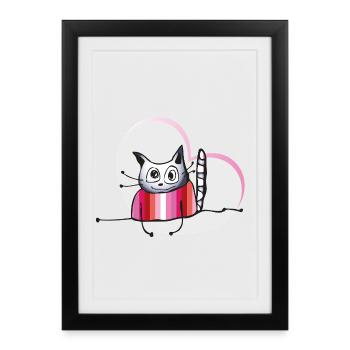 Lesbian Cat - Framed poster (27 × 37 cm) - black - Front