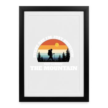 Weiter den Berg erklimmen – Deep Adventure Sunset - Gerahmtes Poster (27 × 37 cm) - Schwarz - Vorne