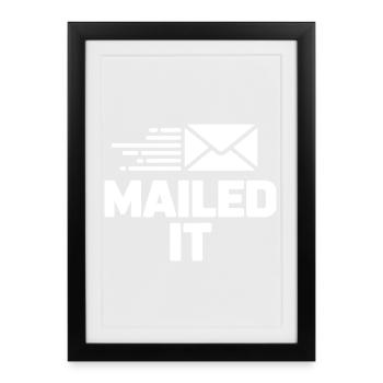 Envoyé par la poste, cadeau de facteur pour les facteurs - Affiche encadrée (27 × 37 cm) - noir - Devant