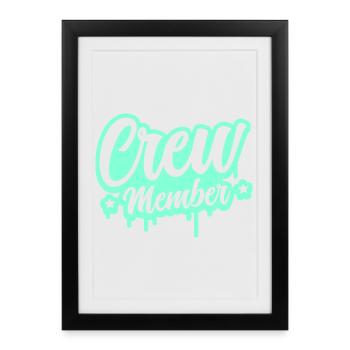Crew Member Spritz Script - Framed poster (27 × 37 cm) - black - Front