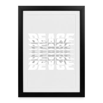 Typographie Mirror Peace - Affiche encadrée (27 × 37 cm) - noir - Devant