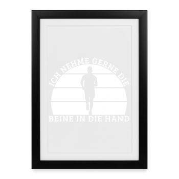 Les marathoniens aiment prendre la main dans les mains - Affiche encadrée (27 × 37 cm) - noir - Devant