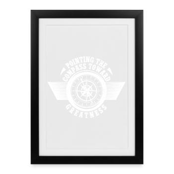 scouts scouts scouts pointant la boussole scout - Affiche encadrée (27 × 37 cm) - noir - Devant