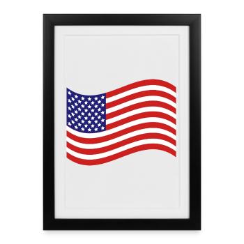 Drapeau des États-Unis - Affiche encadrée (27 × 37 cm) - noir - Devant