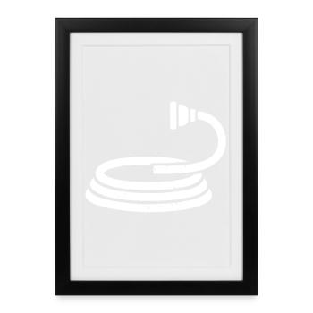 Tuyau d’arrosage d’arrosage Arrosage de jardin - Affiche encadrée (27 × 37 cm) - noir - Devant