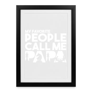 Meine Lieblingsleute nennen mich Papa Schachspieler - Gerahmtes Poster (27 × 37 cm) - Schwarz - Vorne