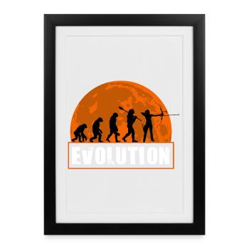Archery Evolution Hunter Silhouette Retro Vintage - Framed poster (27 × 37 cm) - black - Front
