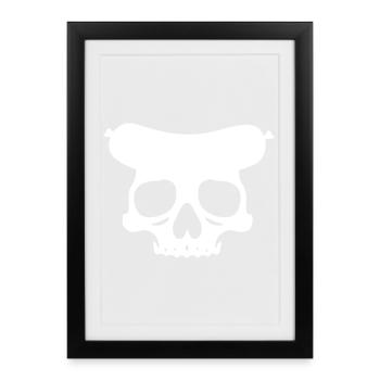 Sausage Skull - Framed poster (27 × 37 cm) - black - Front