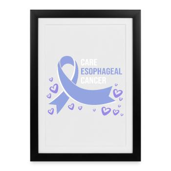 Cancer de l’œsophage Survivant du cancer de la chimiothérapie - Affiche encadrée (27 × 37 cm) - noir - Devant
