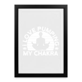 Passionnés de Pilates : j’adore stimuler mon chakra - Affiche encadrée (27 × 37 cm) - noir - Devant