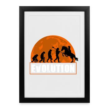 Evolution Of Horse Racing Jockey Equestrian - Framed poster (27 × 37 cm) - black - Front