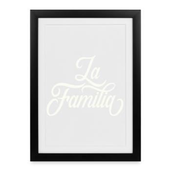 Lettrage de la famille La - Affiche encadrée (27 × 37 cm) - noir - Devant