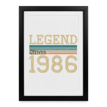 Legend since 1986 Anniversary 1986 Vintage - Framed poster (27 × 37 cm) - black - Front