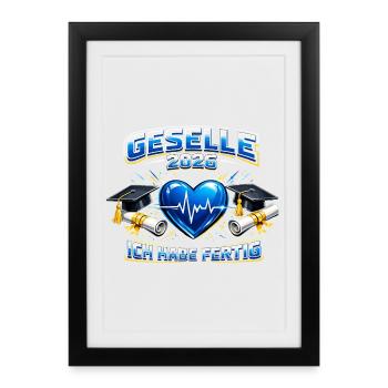 Concours de compagnon 2026 Réussi Don - Affiche encadrée (27 × 37 cm) - noir - Devant