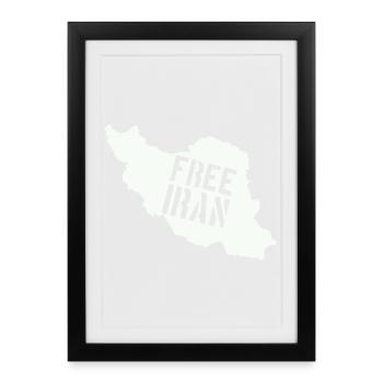 Iran Freedom Free Iran - Framed poster (27 × 37 cm) - black - Front