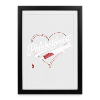 Phlebotomist Heart Injection - Framed poster (27 × 37 cm) - black - Front