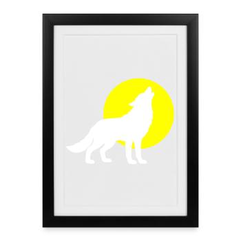 Wolf Silhouette - Framed poster (27 × 37 cm) - black - Front