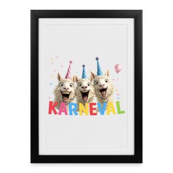 Carnival Sheep Trio - Framed poster (27 × 37 cm) - black - Front