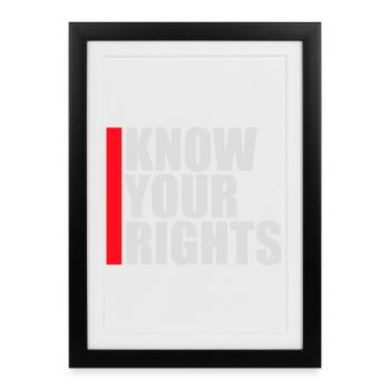 Know Your Rights Activism Justice Freedom - Framed poster (27 × 37 cm) - black - Front