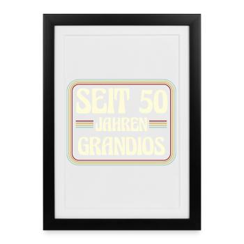 50 Jahre alt Geburtstag 50. Geburtstag - Gerahmtes Poster (27 × 37 cm) - Schwarz - Vorne