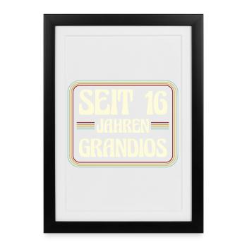 16 ans Anniversaire 16 Anniversaire - Affiche encadrée (27 × 37 cm) - noir - Devant