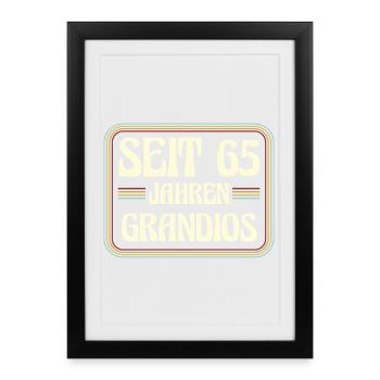 65 ans Anniversaire 65 ans - Affiche encadrée (27 × 37 cm) - noir - Devant