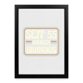 55 ans Anniversaire 55 - Affiche encadrée (27 × 37 cm) - noir - Devant