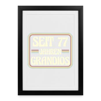 77 Jahre alt Geburtstag 77. Geburtstag - Gerahmtes Poster (27 × 37 cm) - Schwarz - Vorne