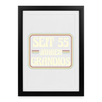 55 ans Anniversaire 55 - Affiche encadrée (27 × 37 cm) - noir - Devant