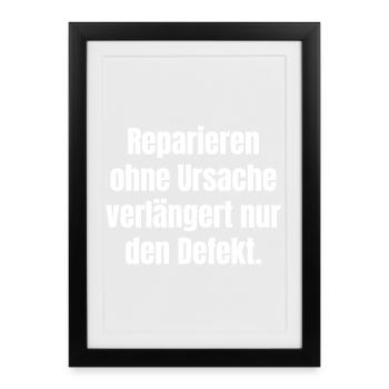 Repairing without a cause – defect - Framed poster (27 × 37 cm) - black - Front