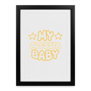 Cadeau pour Alessia - Affiche encadrée (27 × 37 cm) - noir - Devant