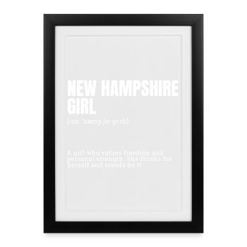New Hampshire Girl : Force gratuite - Affiche encadrée (27 × 37 cm) - noir - Devant