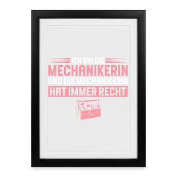 Le mécanicien a toujours raison. Artisane. - Affiche encadrée (27 × 37 cm) - noir - Devant