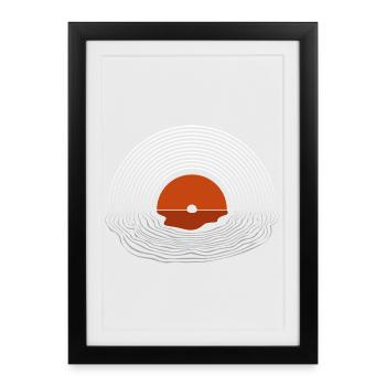 Abstract Sunset Line Art Design - Framed poster (27 × 37 cm) - black - Front