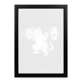 Cat Training Strength Lift - Framed poster (27 × 37 cm) - black - Front