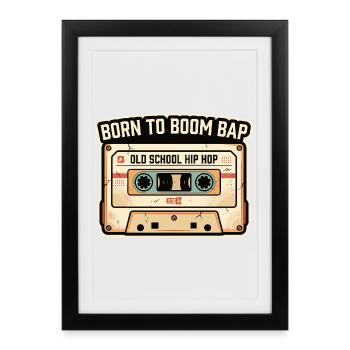 Old School Hip Hop Cassette Retro Design - Framed poster (27 × 37 cm) - black - Front