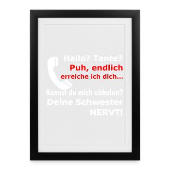 Ouf, enfin je t’atteins... Drôle de proverbe dans - Affiche encadrée (27 × 37 cm) - noir - Devant